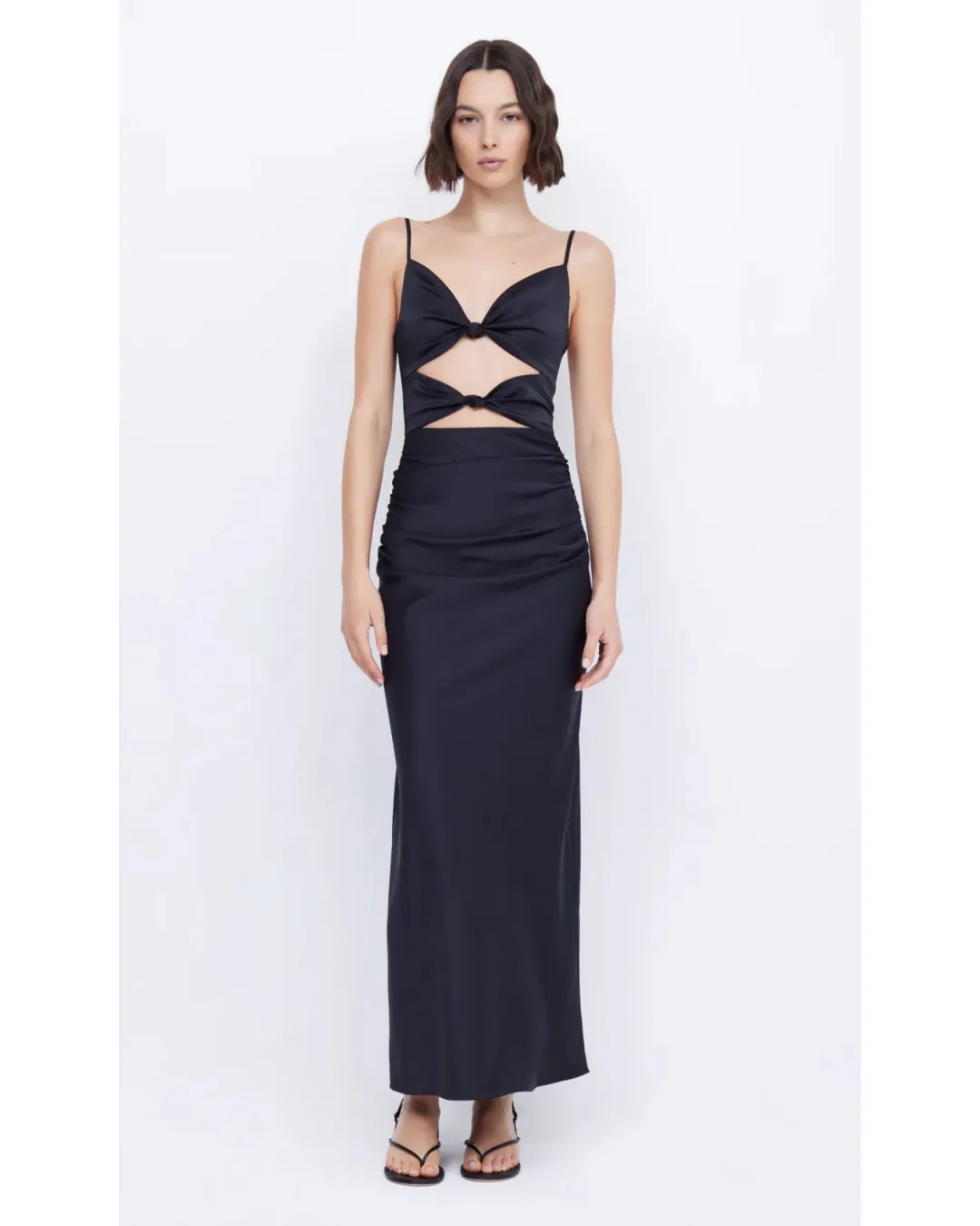 Bec & Bridge Mari Lou Knot Dress Black Size AU 6 for rent on The Volte - main image