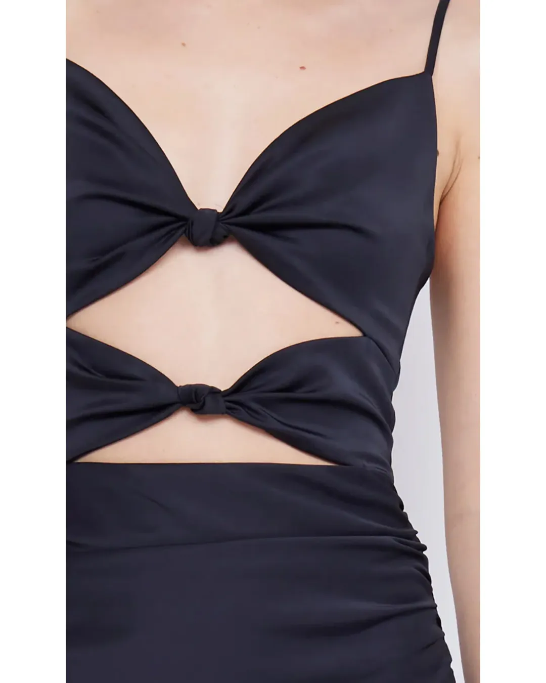 Bec & Bridge Mari Lou Knot Dress Black Size AU 6 for rent on The Volte - main image