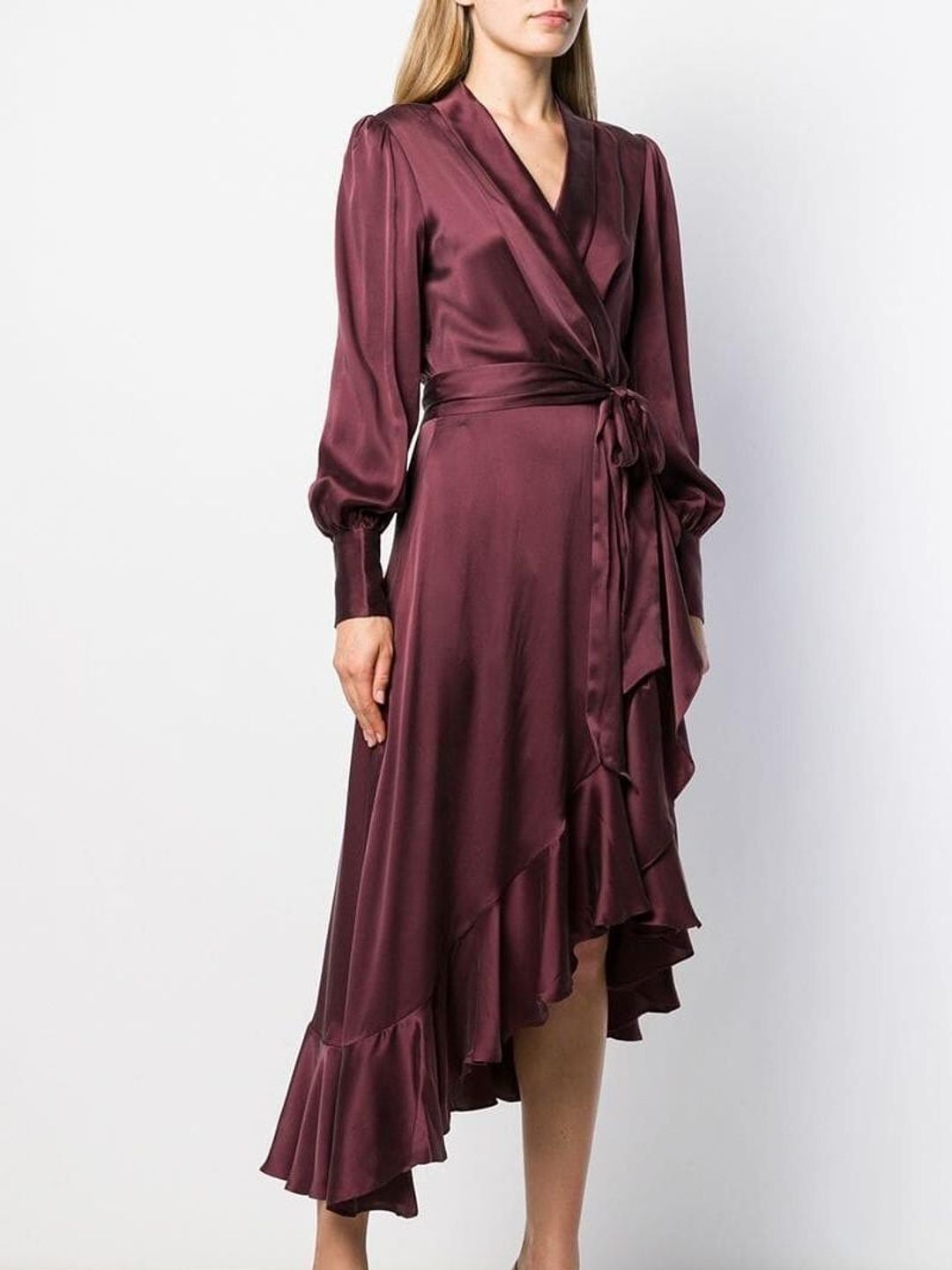 Zimmermann Espionage Wrap Dress Burgundy Size 1 /AU 10 for rent on The Volte - main image