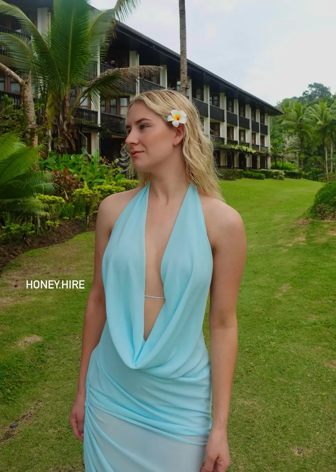 Natalie Rolt Anastasia Mini Dress Baby Blue Size 2 / AU 10 for rent on The Volte - main image