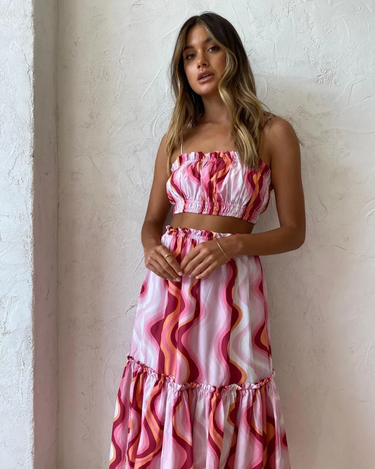 Steele Cameron Bustier & Austin Skirt Set in Groovy Print Size L / AU 12 - Image 2