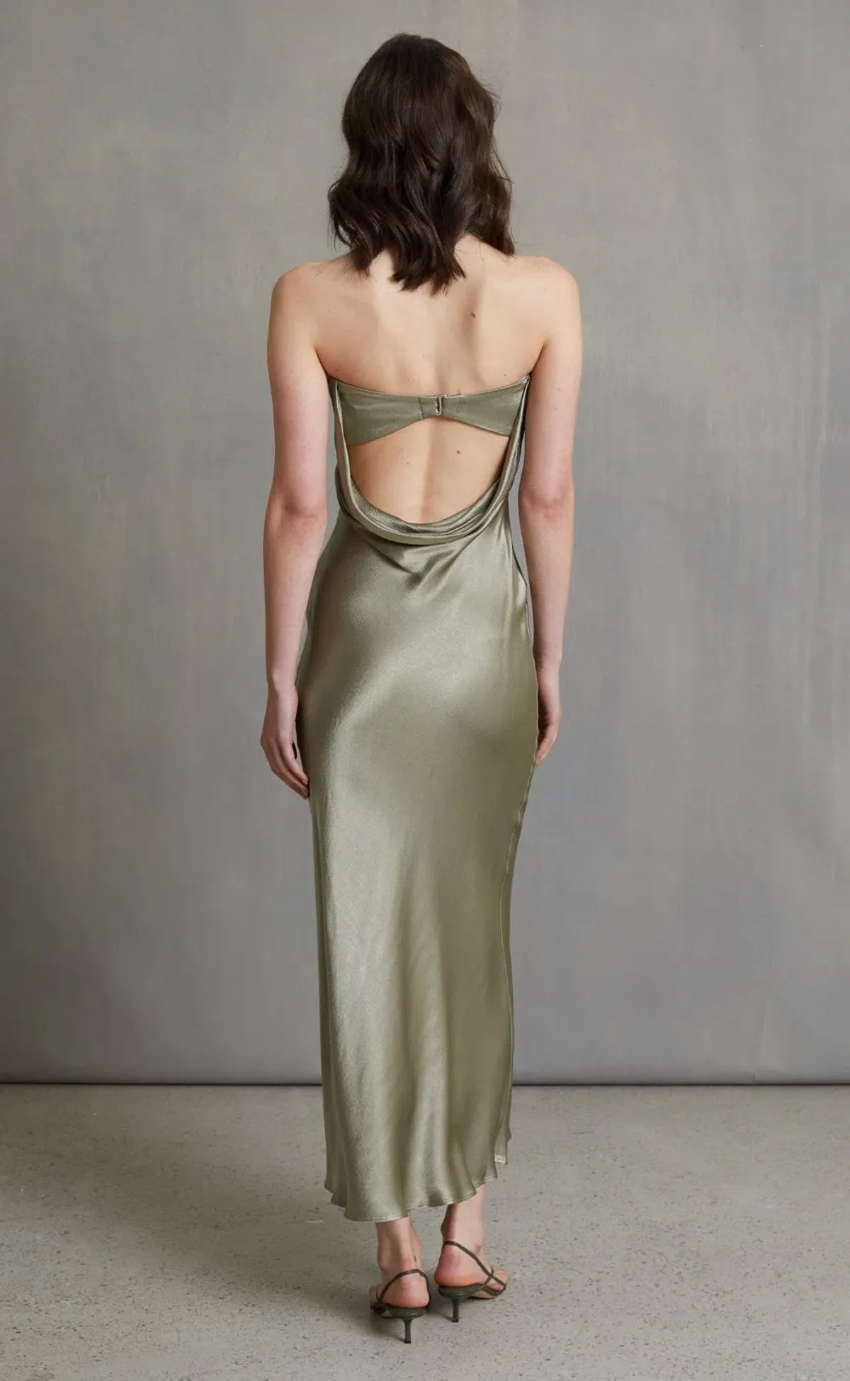 Bec & Bridge Moon Dance Strapless Dress in Sage Green Size 12 - Image 3