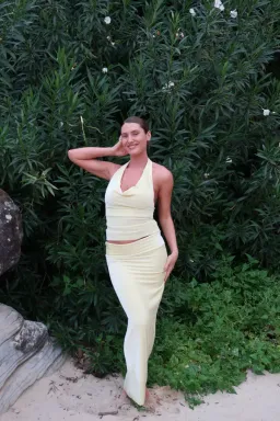 7th & York Lemon Goldie Top and Maxi Skirt Set Yellow Size S/Au 8 for rent on The Volte - image 1