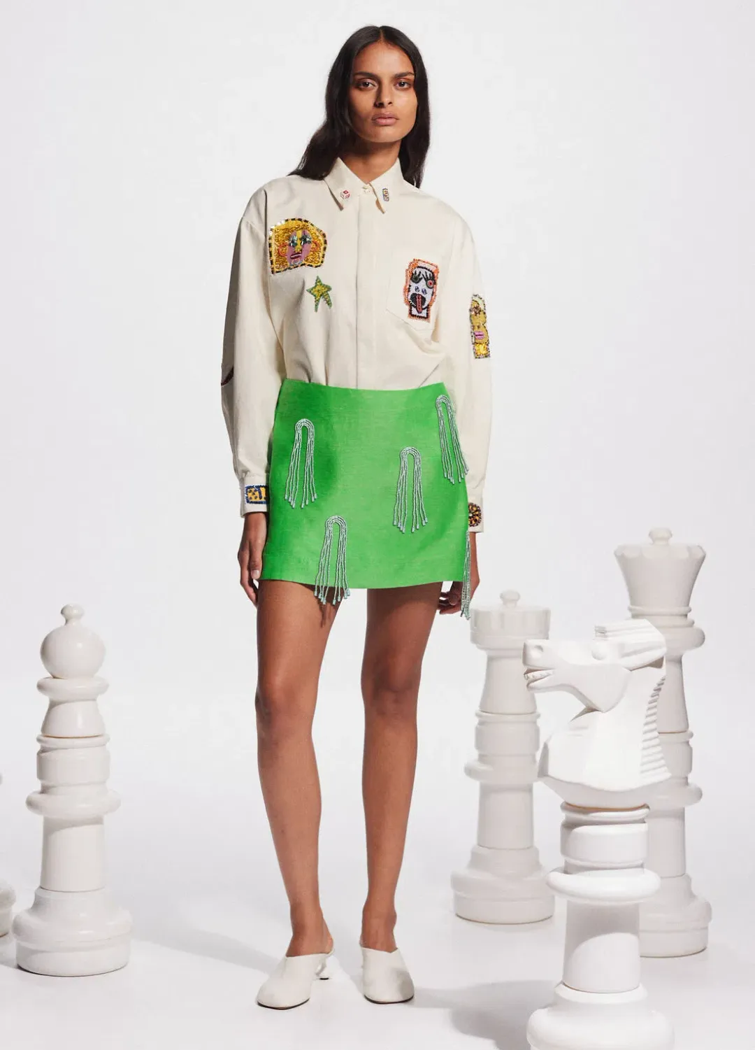 Alemais Dazzle Mini Skirt Green Size 8 for rent on The Volte - main image