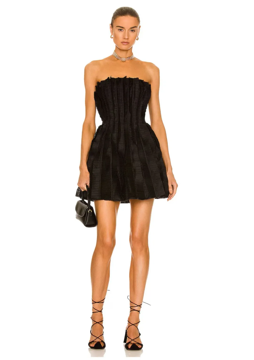 Aje Hybrid Sleeveless Mini Dress Black Size 10 for rent on The Volte - main image
