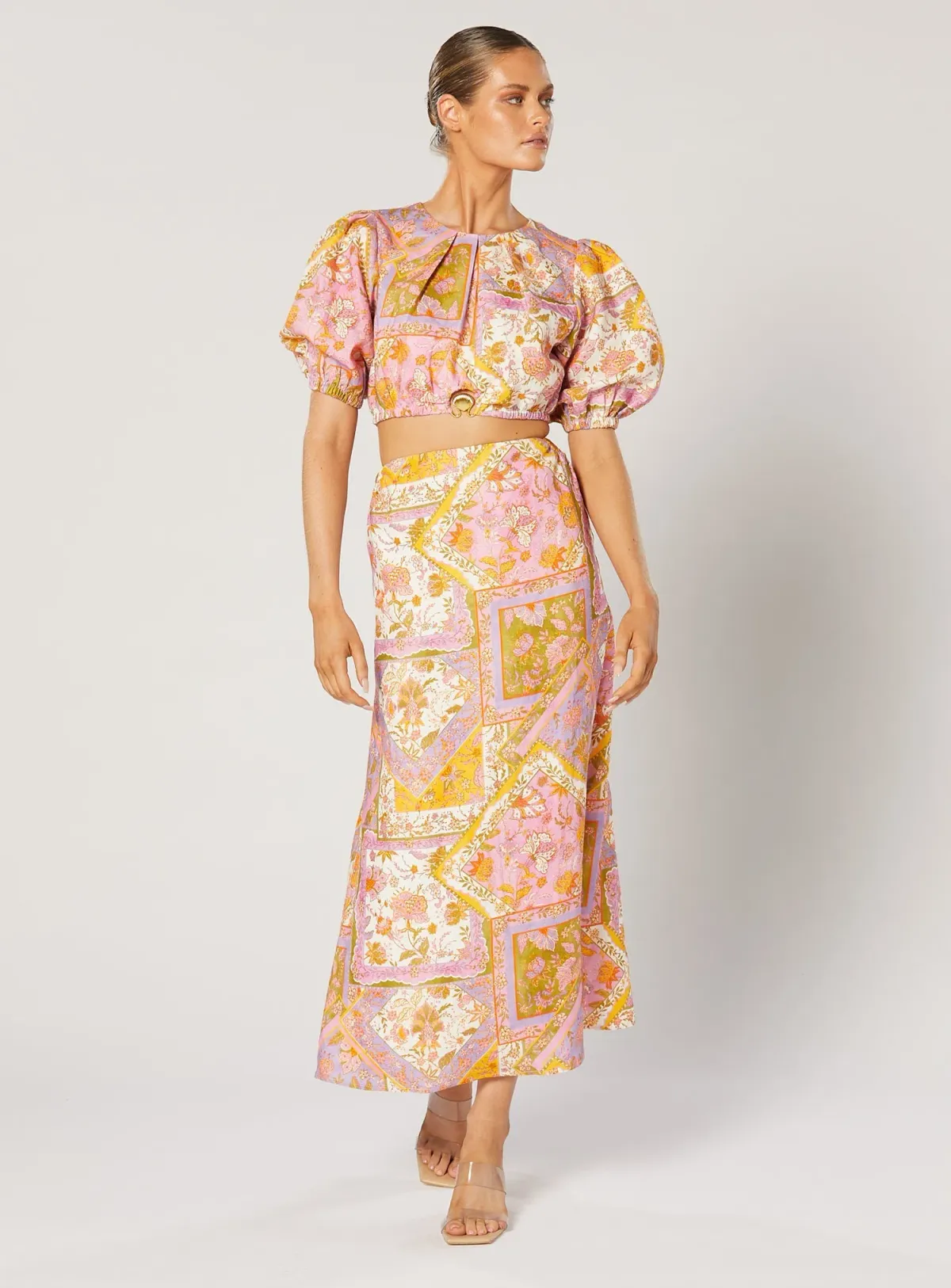 Winona Harlan Shell Top and Skirt Set Floral Size S / AU 8 for rent on The Volte - main image