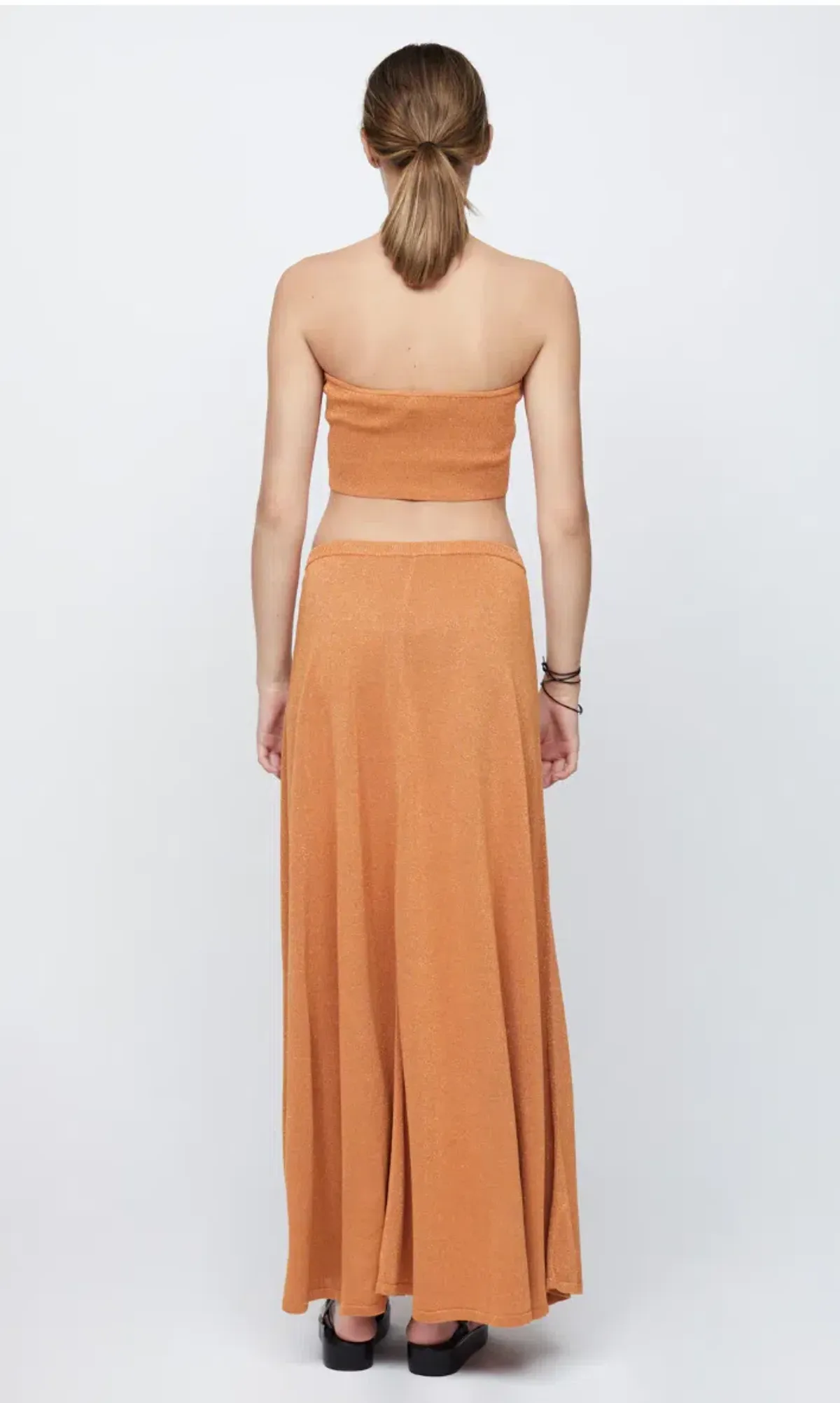 Bec & Bridge Indya Knit Bandeau and Maxi Skirt Set Rust Size 8 - Image 2
