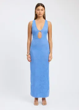 Kookai Camilla Deep Vee Dress Hydrangea Blue Size M / AU 10 for rent on The Volte - image 1