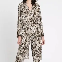 Sass & Bide "Be Kind Rewind" Longline Long Sleeve Blouse Animal Print Size 10 for rent on The Volte - image 1