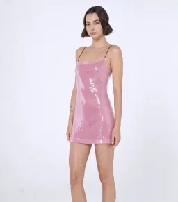 Benni Lucca Sequin Mini Dress Pink Size 6 for rent on The Volte - image 1