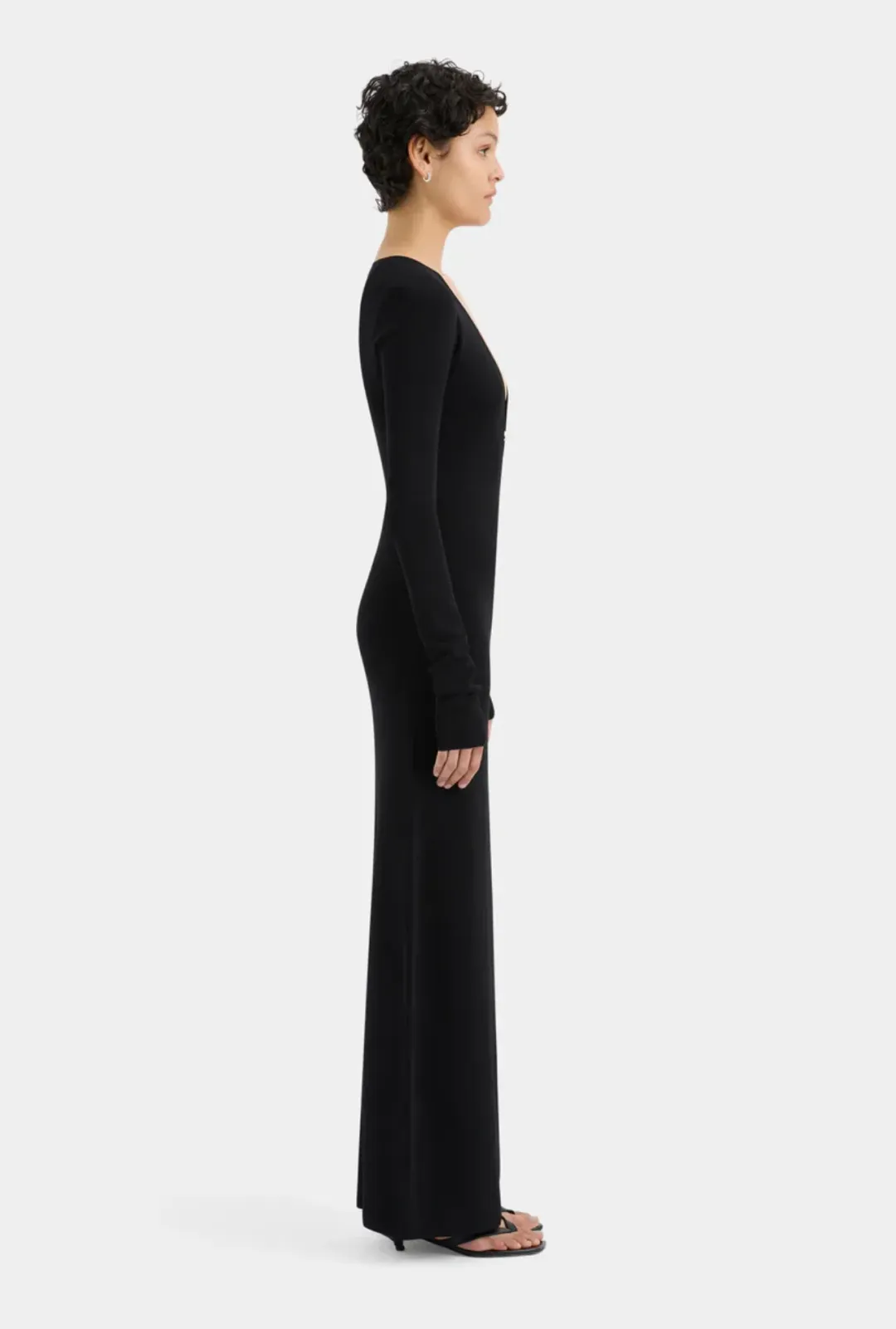 Sir the Label Kinetic Beaded Long Sleeve Maxi Dress Black Size 0 / AU 6 for rent on The Volte - main image