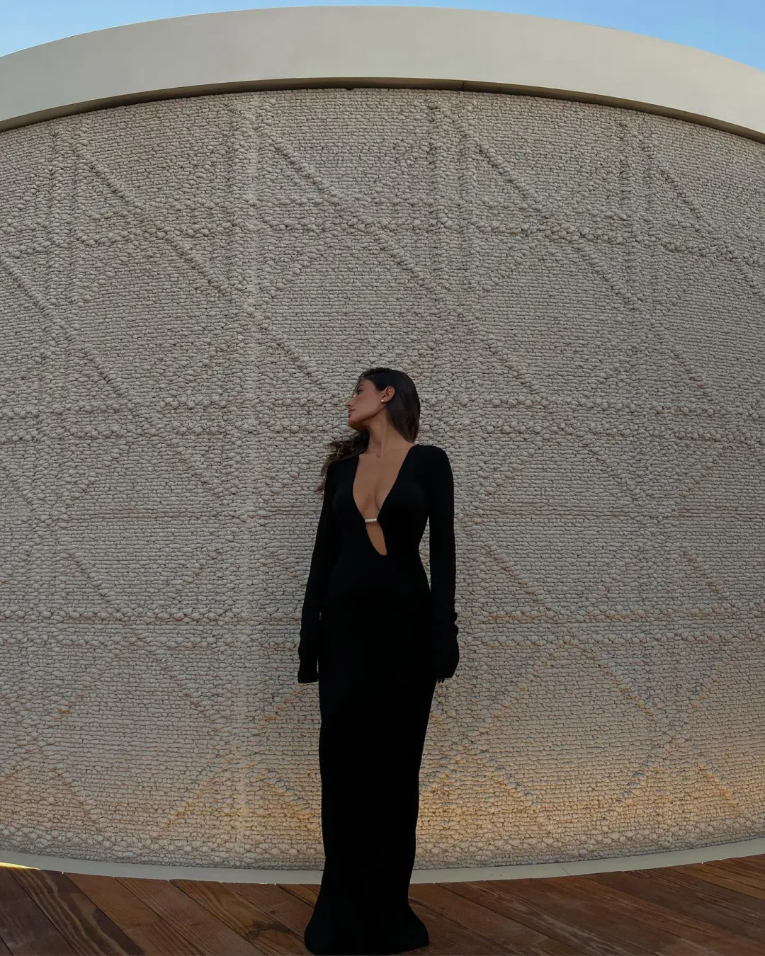 Sir the Label Kinetic Beaded Long Sleeve Maxi Dress Black Size 0 / AU 6 for rent on The Volte - main image