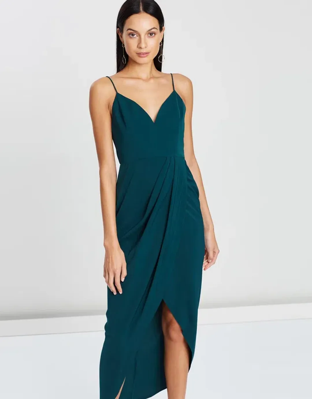 Shona Joy Core Cocktail Dress in Seaweed Green Size 6 for rent on The Volte - main image