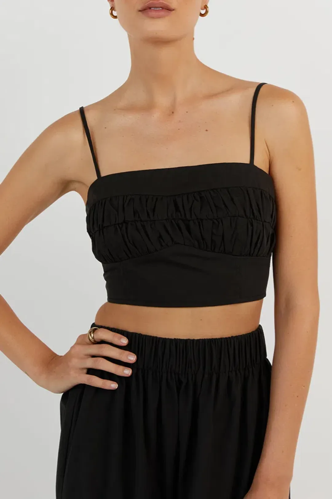 Dissh Elsa Cotton Crop Top & Skirt Set Black Size 6 for rent on The Volte - main image