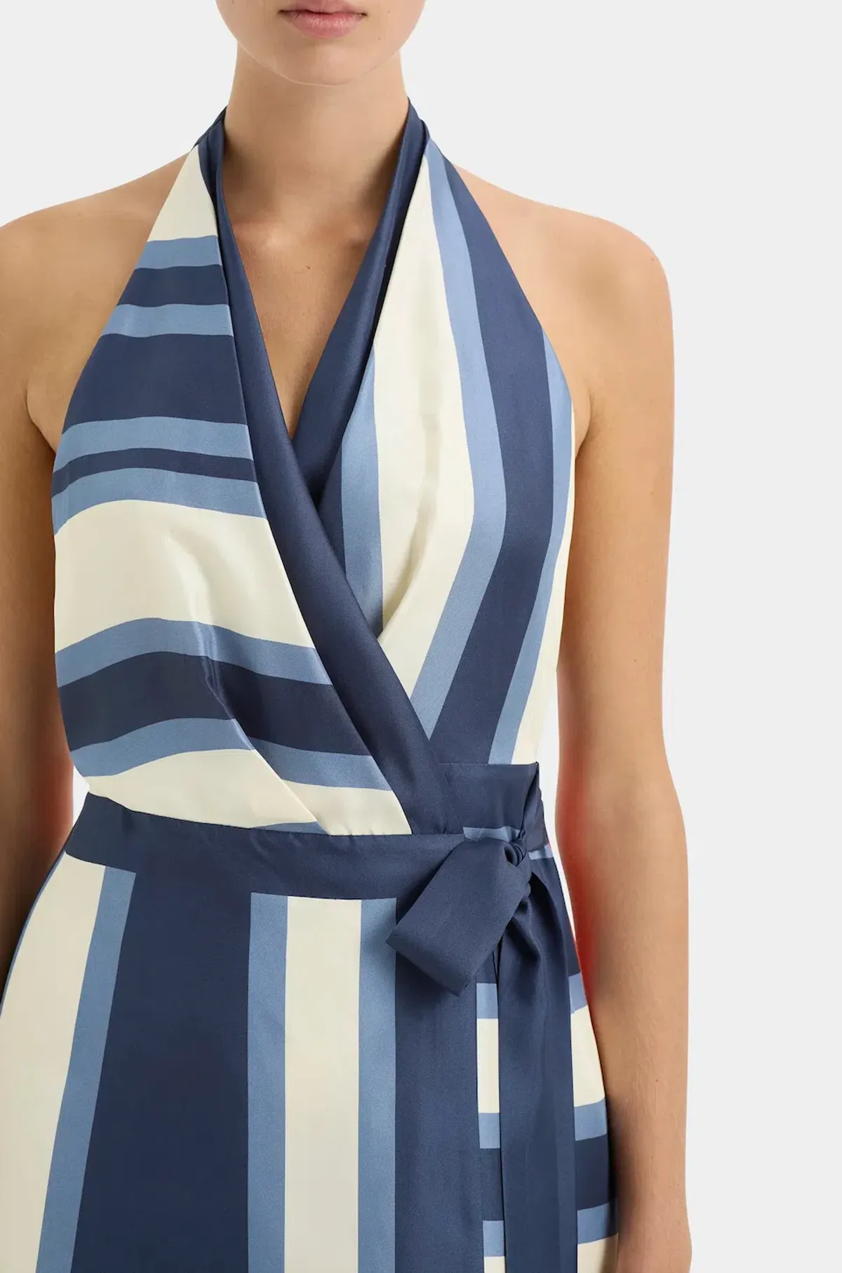 Sir The Label Dazed Wrap Halter Mini Dress Blue Studio Print Size 1 / AU 6-8 - Image 5