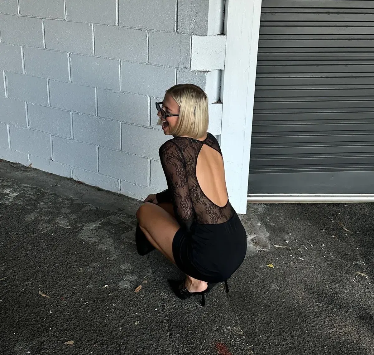 Benni Yana Lace Mini Dress Black Size 8 - Image 5