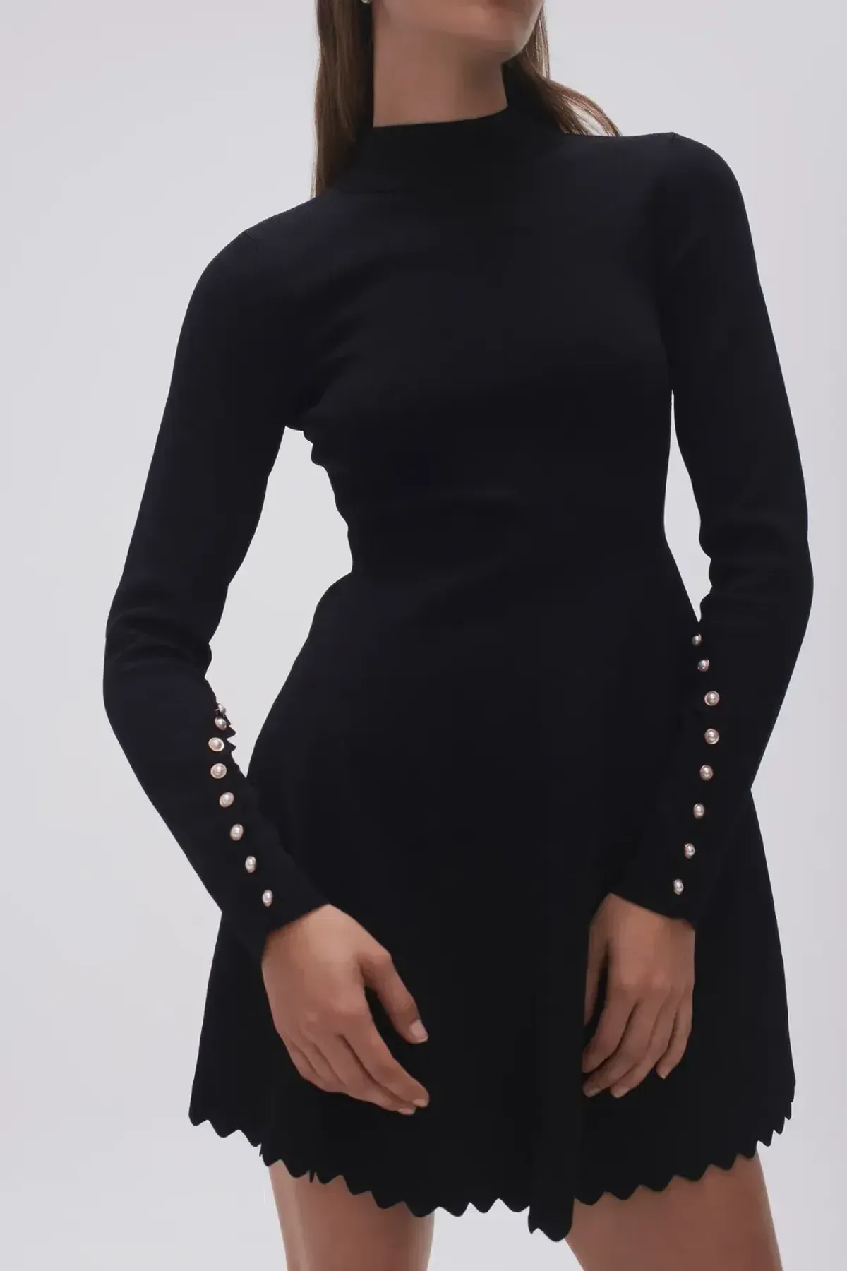 Aje Sylvia Knit Mini Dress Black Size XL / Au 14 - Image 2