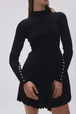 Aje Sylvia Knit Mini Dress Black Size XL / Au 14 for rent on The Volte - image 2