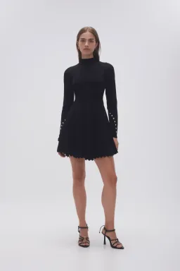 Aje Sylvia Knit Mini Dress Black Size XL / Au 14 for rent on The Volte - image 1
