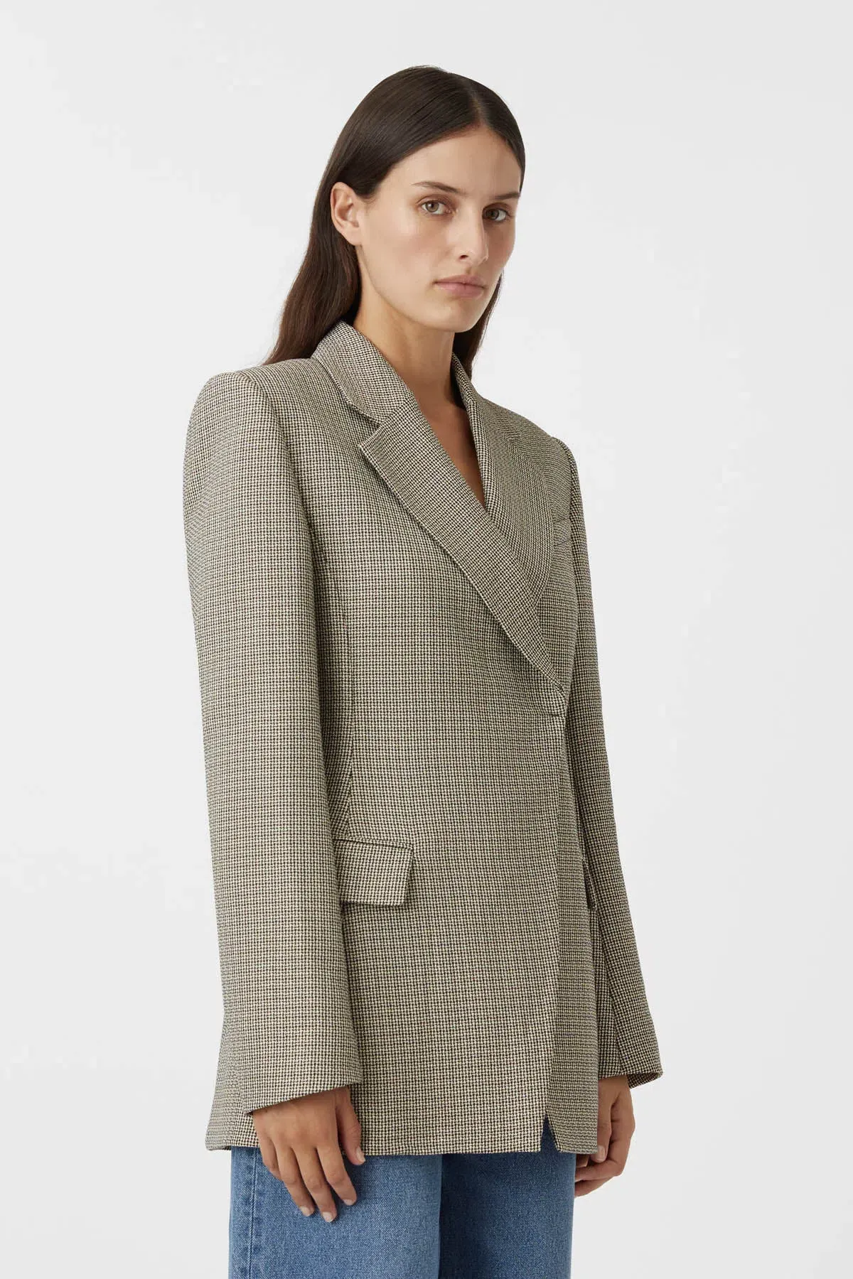 Camilla And Marc Banks Blazer Black Houndstooth Size 8 - Image 2