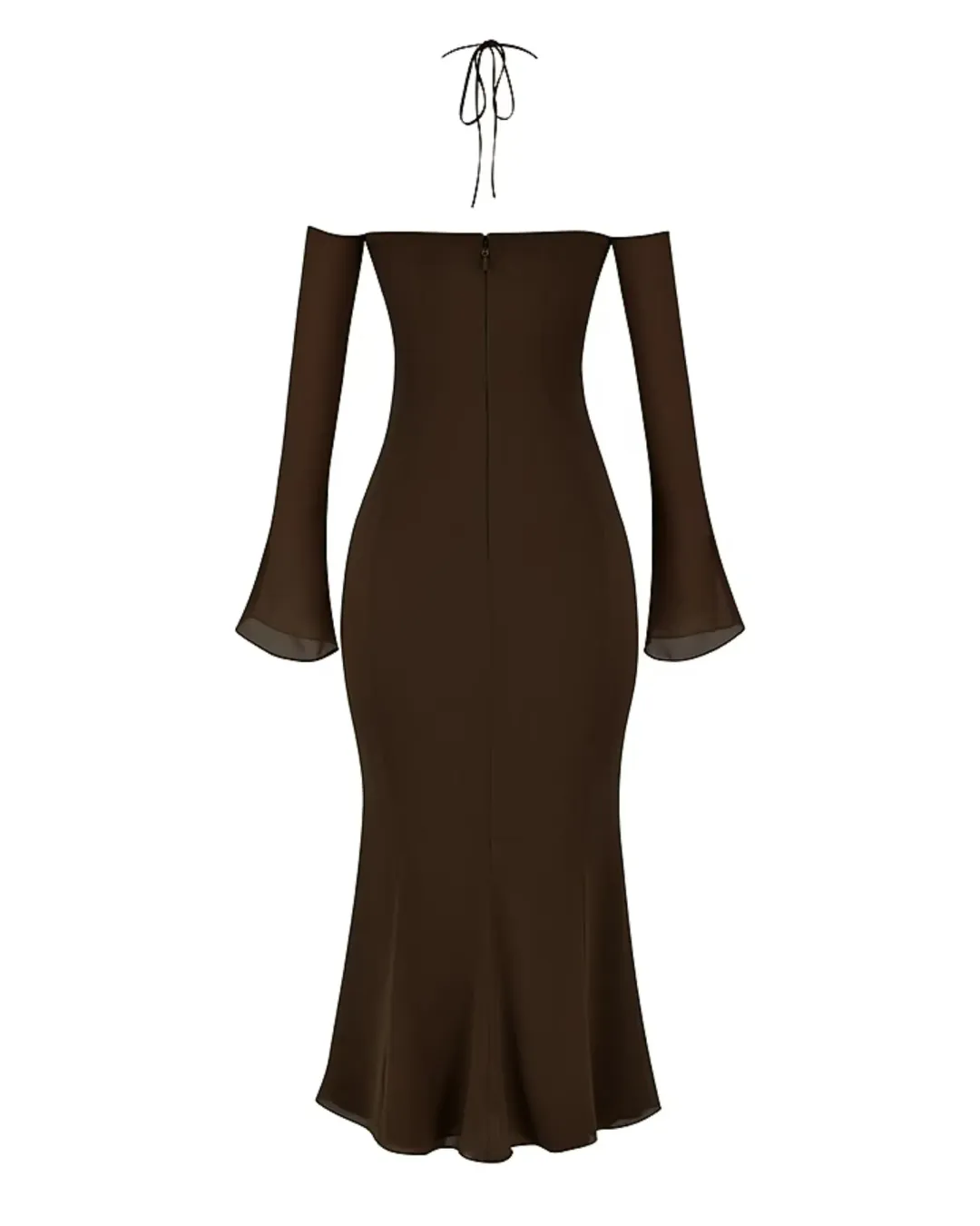 House of CB Naomi Midi Dress in Espresso Brown Size AU 6 for rent on The Volte - main image