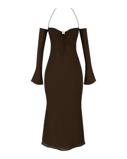 House of CB Naomi Midi Dress in Espresso Brown Size AU 6 for rent on The Volte - image 4