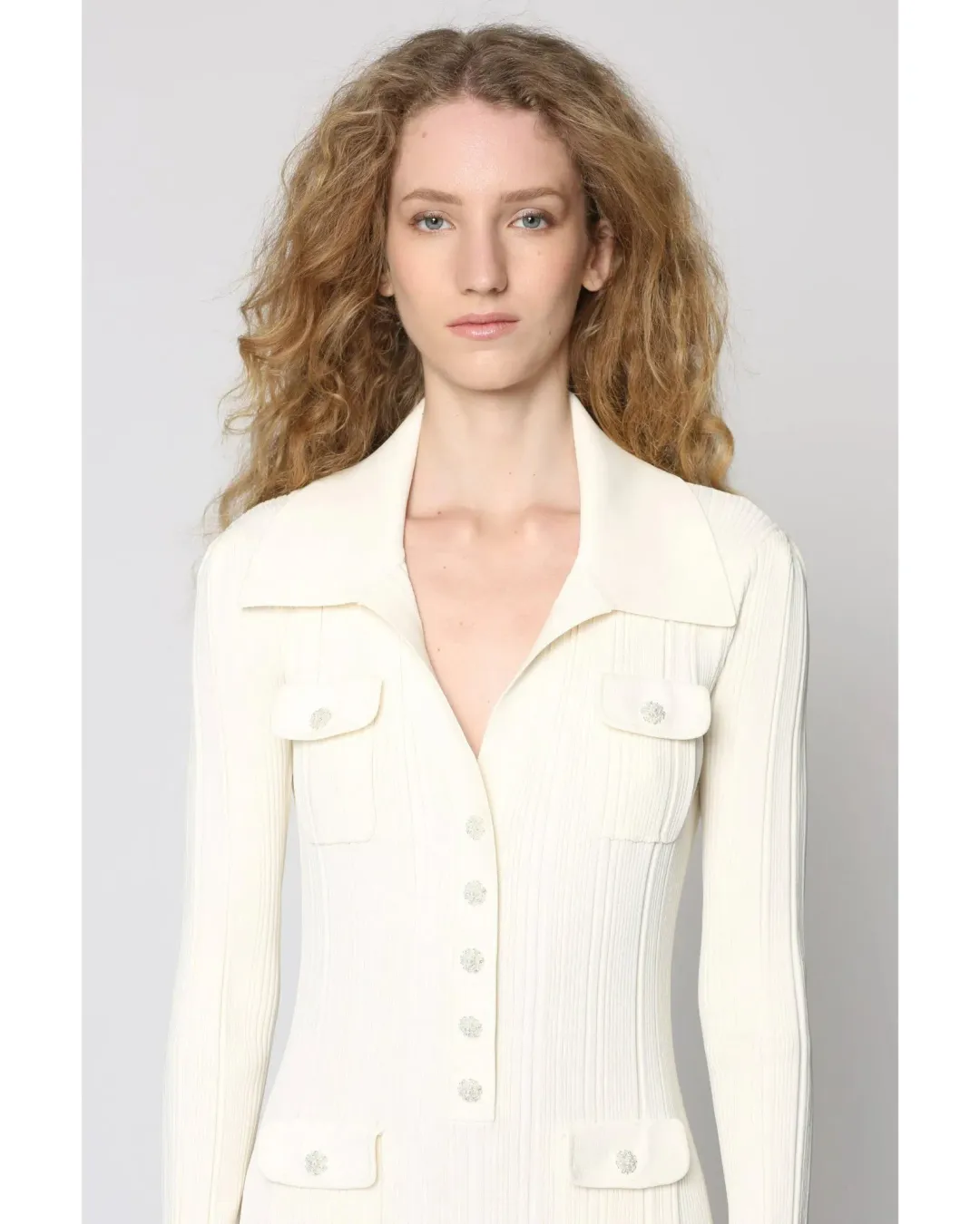 Self Portrait Embellished Midi Dress Cream Size AU 8 for rent on The Volte - main image