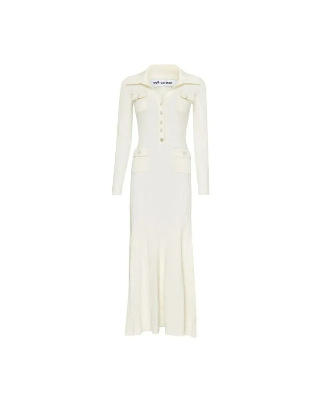 Self Portrait Embellished Midi Dress Cream Size AU 8 for rent on The Volte - main image