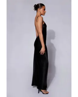 MESHKI Lucia Satin Cut Out Maxi Dress Black Size Small / AU 8 for rent on The Volte - image 3