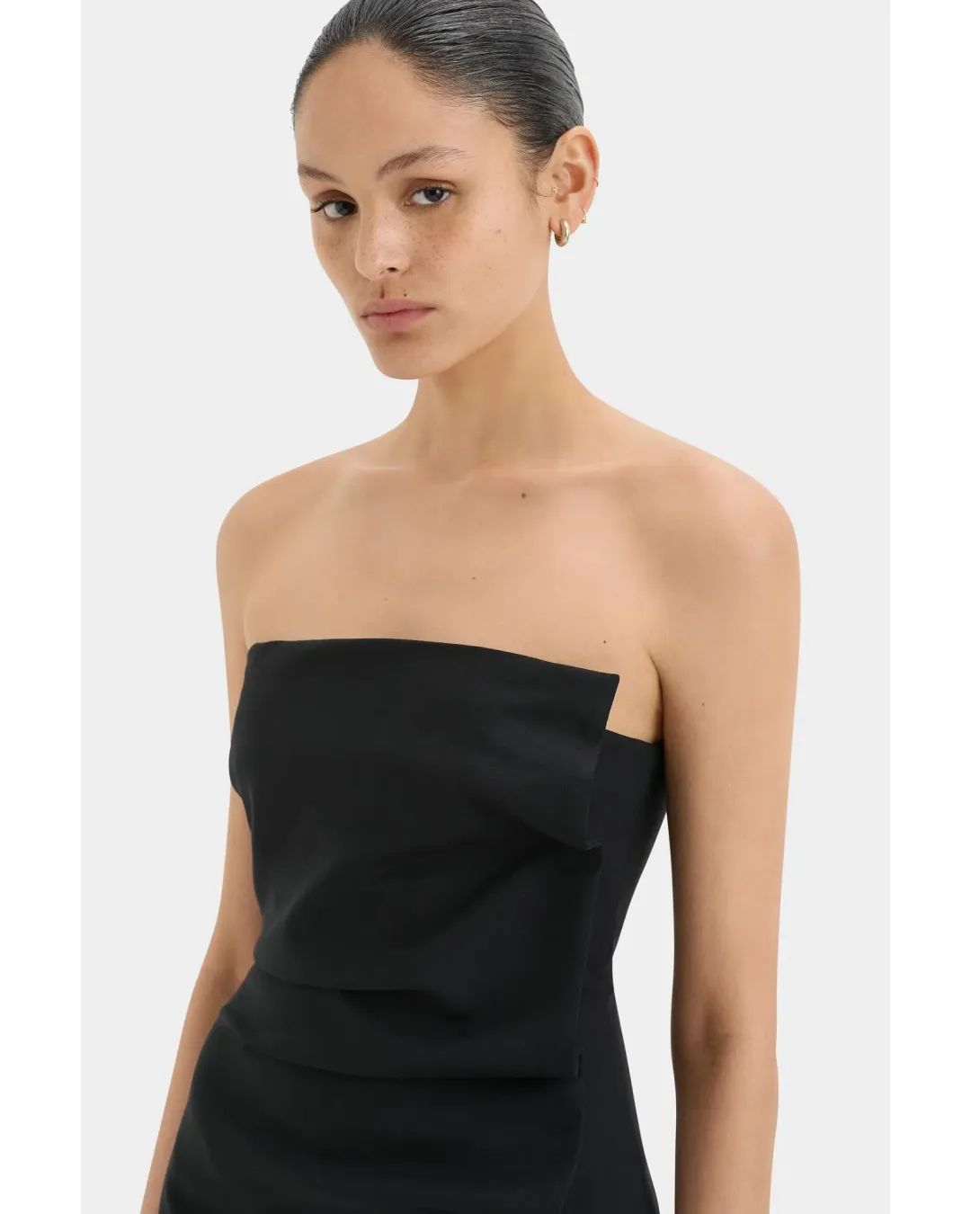 Sir The Label Leonardo Pleated Mini Dress in Black Size AU 10 for rent on The Volte - main image