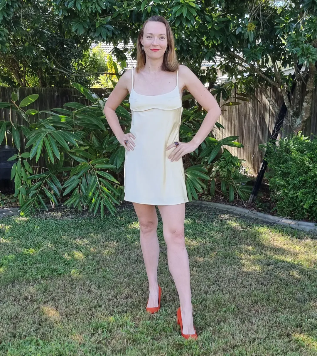 Dissh Greta Satin Mini Dress in Soft Yellow Size 14 for rent on The Volte - main image