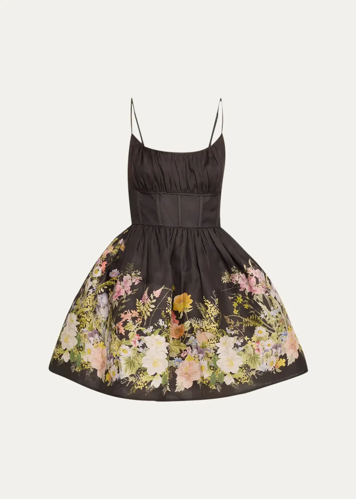 Zimmermann Natura Ruched Mini Dress Black Size 1/ Au 10 - Image 3