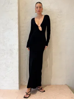 Sir the Label Kinetic Beaded Maxi Dress Black Size 1/ AU 8 for rent on The Volte - image 2