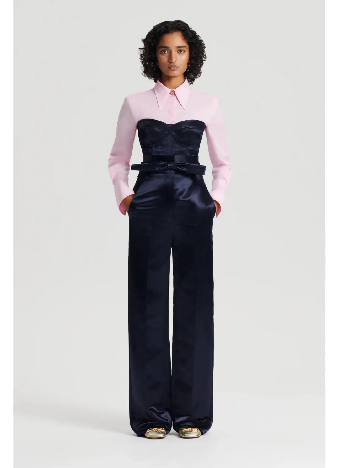 Scanlan Theodore French Satin Bustier Navy Size 6 for rent on The Volte - main image