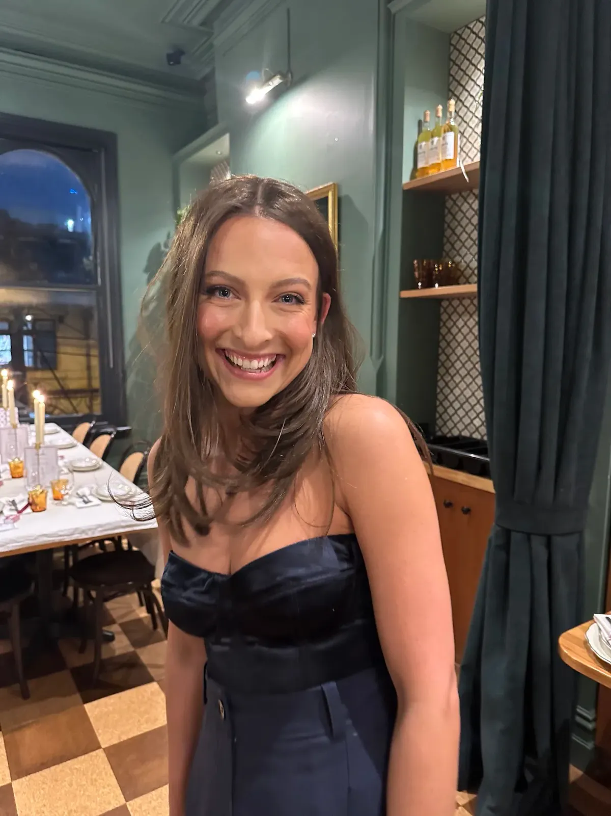 Scanlan Theodore French Satin Bustier Navy Size 6 - Image 3