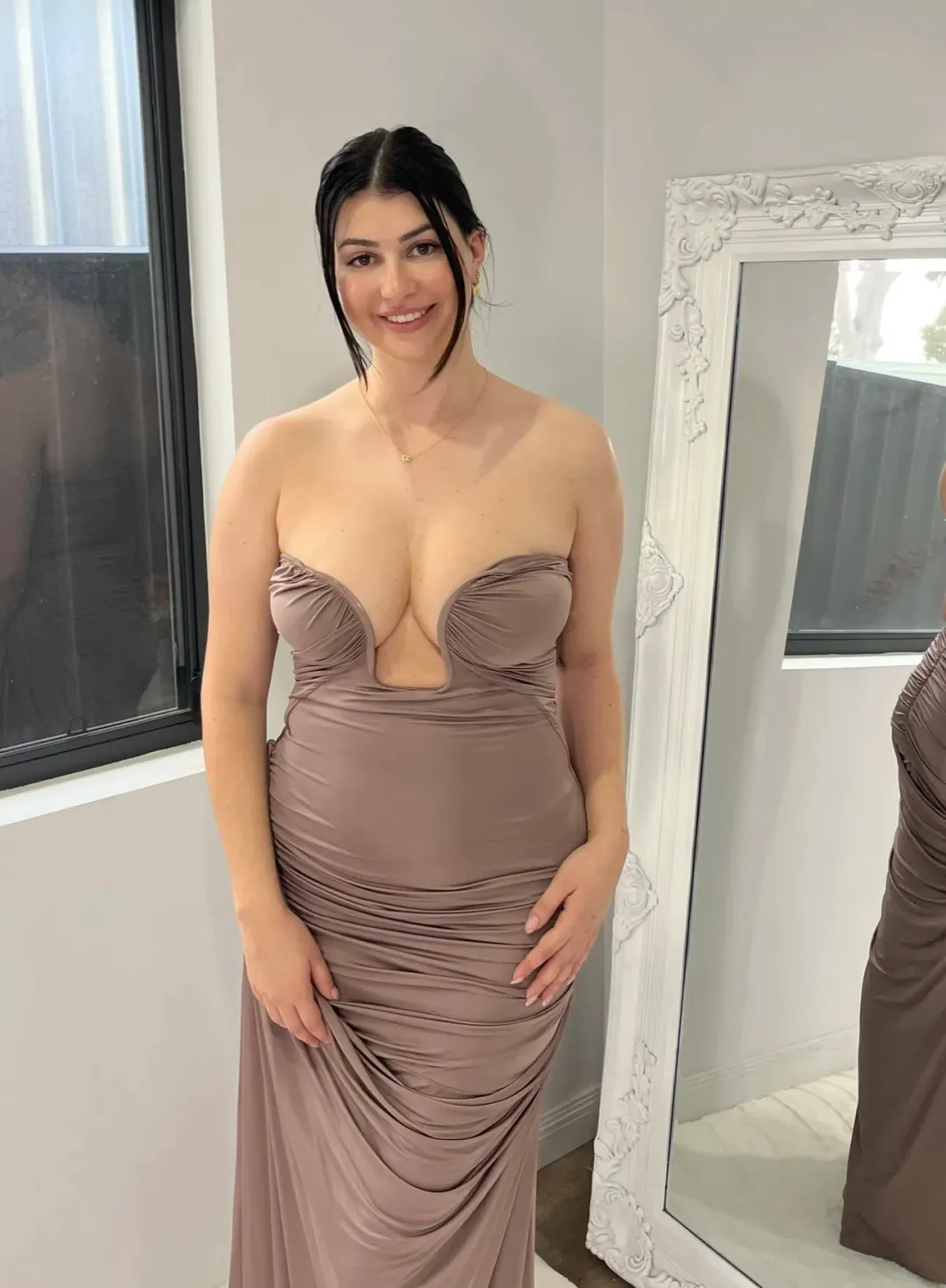 Paris Georgia Val Dress Concrete Size 10 for rent on The Volte - main image