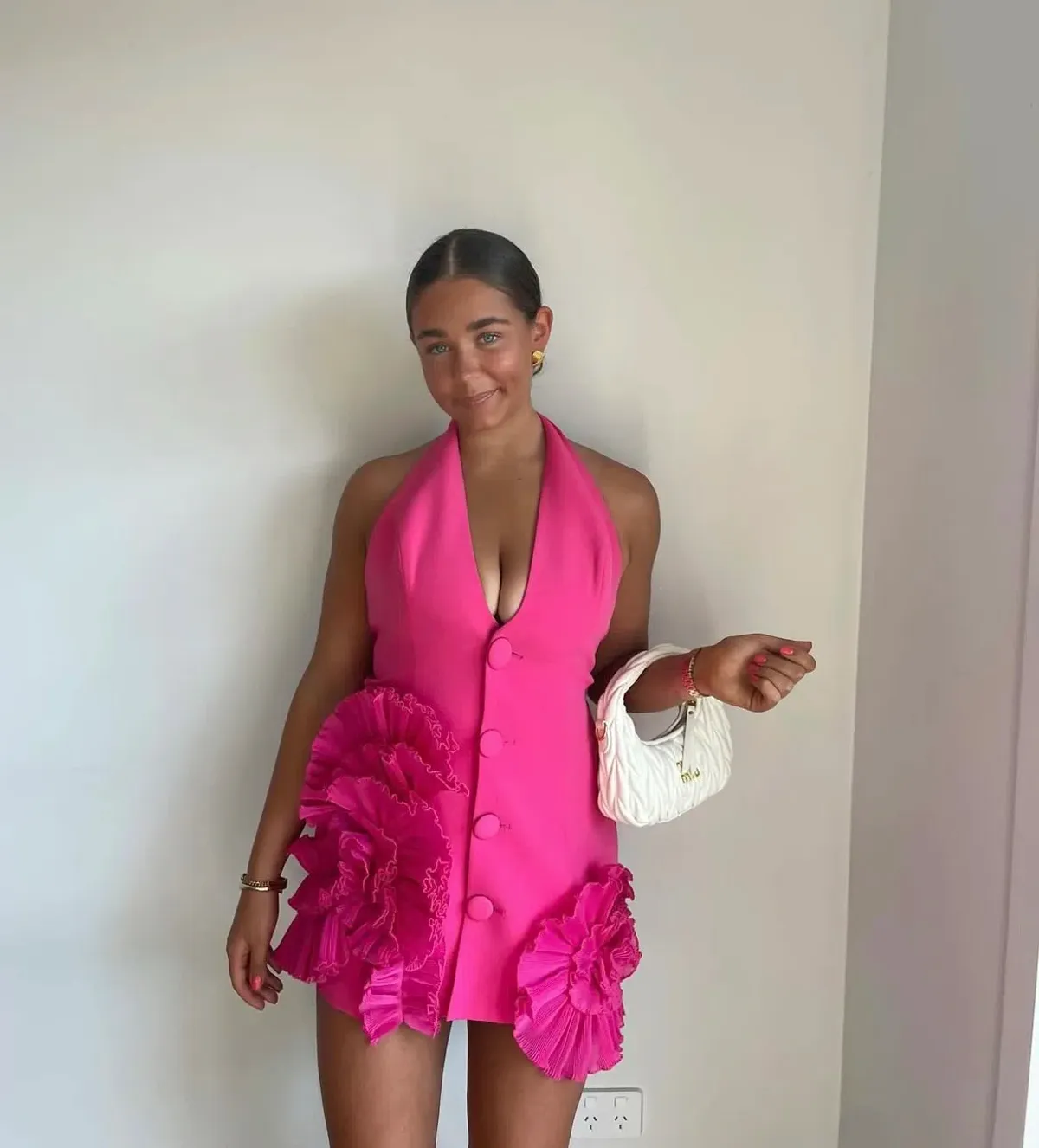 Miu Miu Wander Matelassé Nappa Leather Hobo White - Image 2