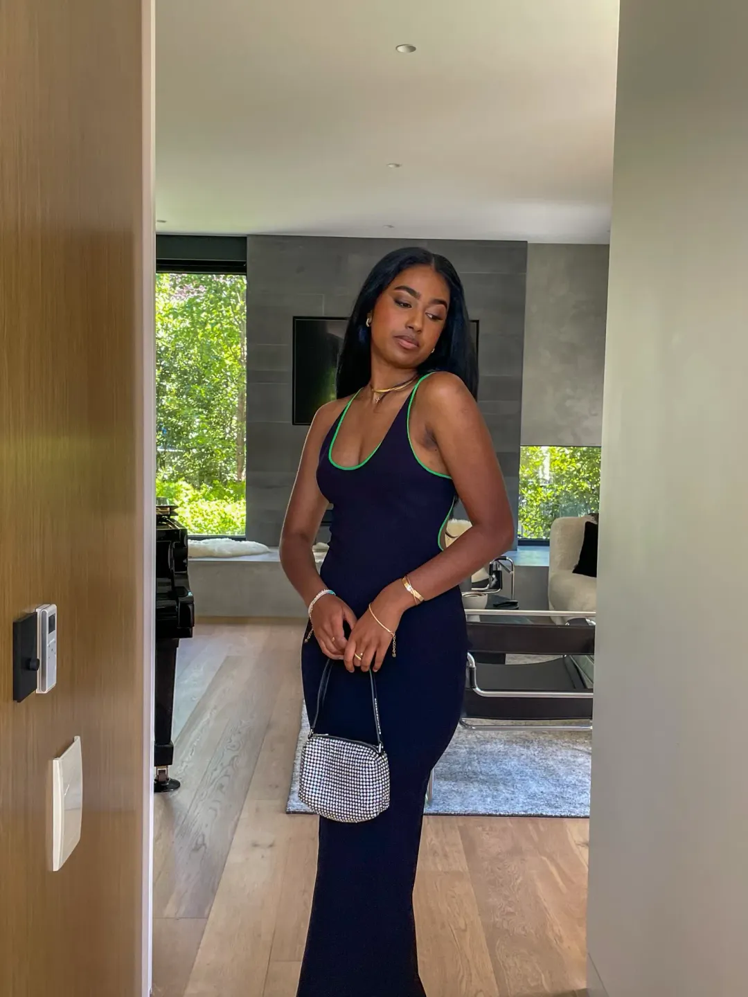 Paris Georgia Vita Maxi Dress Black/Green Size XS AU 6 for rent on The Volte - main image