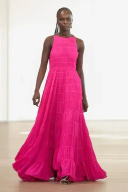 Aje Rosewood Ruched Maxi Dress Magenta Size AU 14 for rent on The Volte - image 5