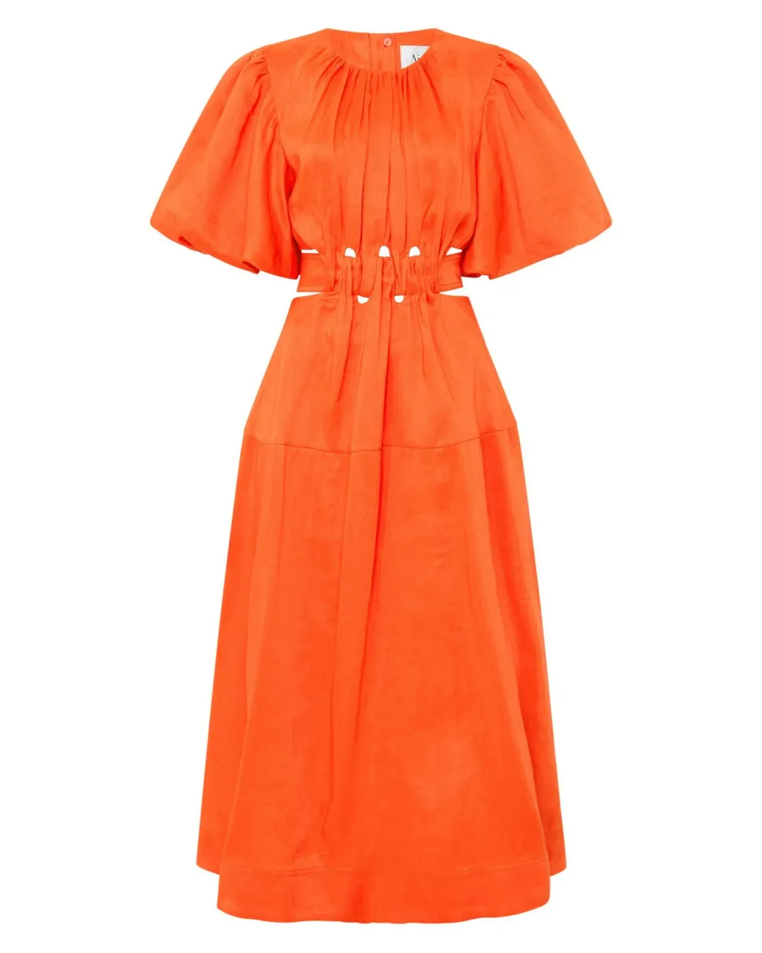 Aje Cosette Tie Back Midi Dress Orange Size AU 12 for rent on The Volte - main image