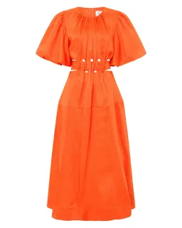 Aje Cosette Tie Back Midi Dress Orange Size AU 12 for rent on The Volte - image 5
