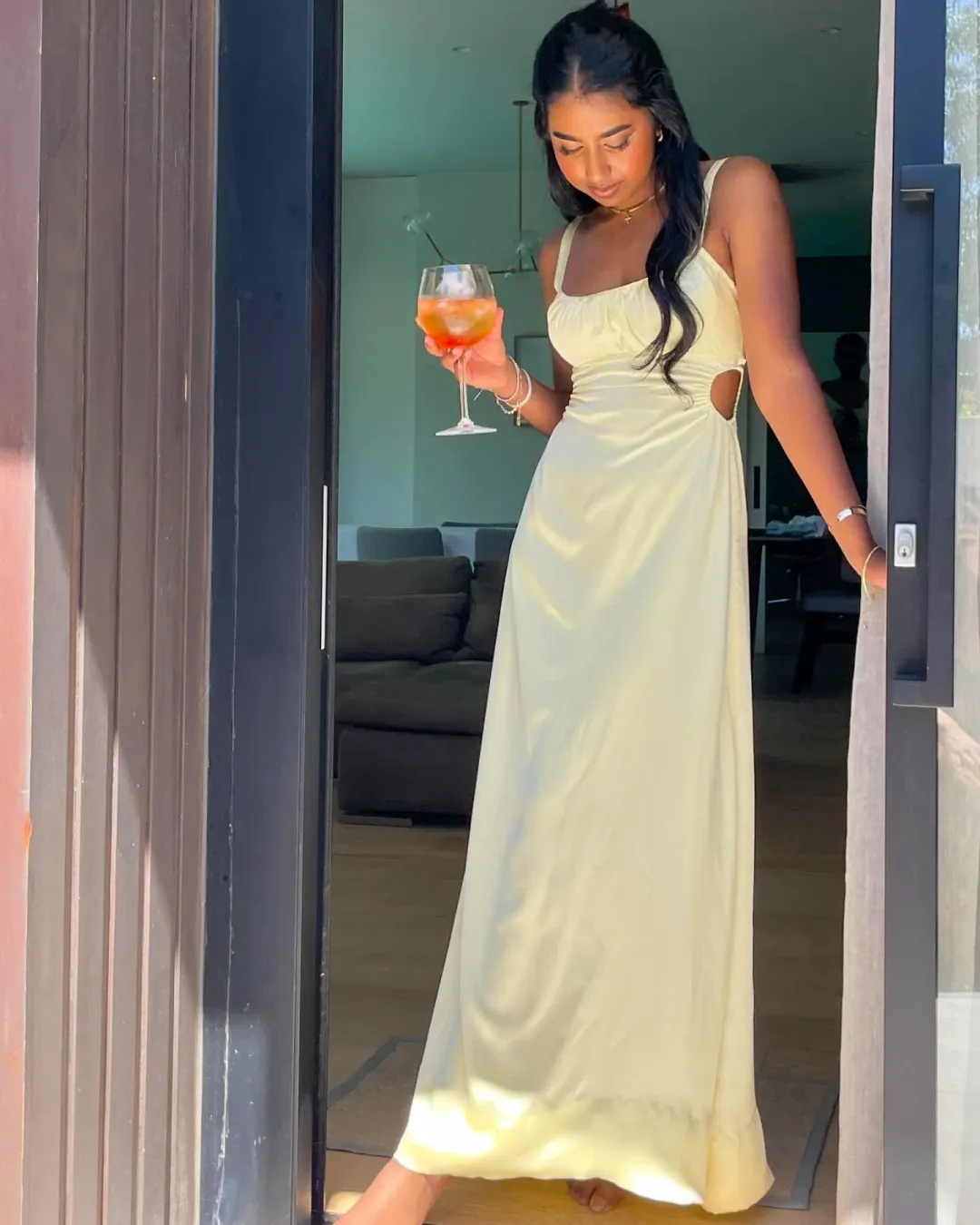 Hansen and Gretel Carlos Dress Maxi in Lemon Size XS / AU 6 for rent on The Volte - main image