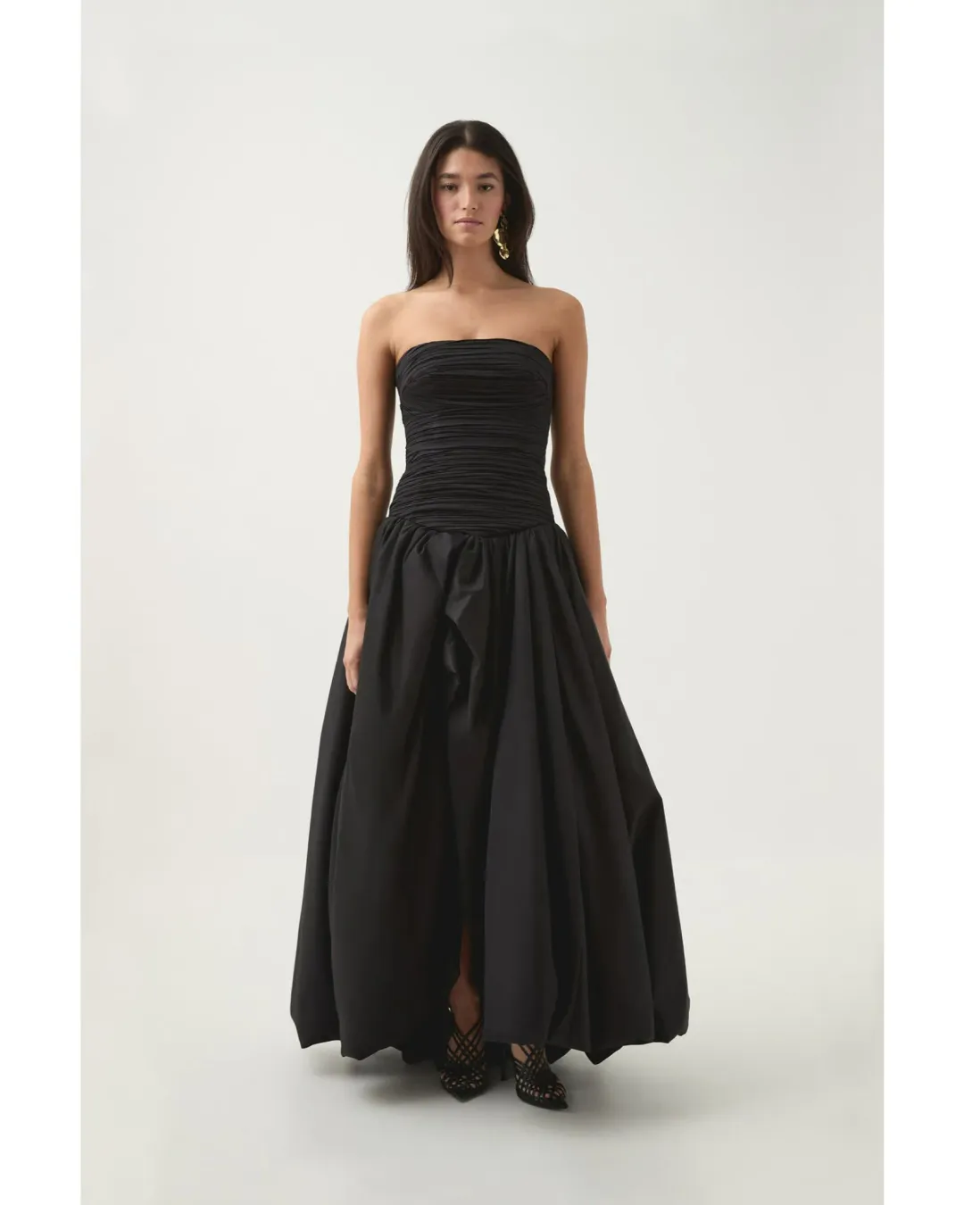Aje Violette Bubble Hem Maxi Dress in Black Size AU 8 for rent on The Volte - main image