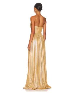 Retrofete Doss Dress Gold Size AU 6 for rent on The Volte - image 3