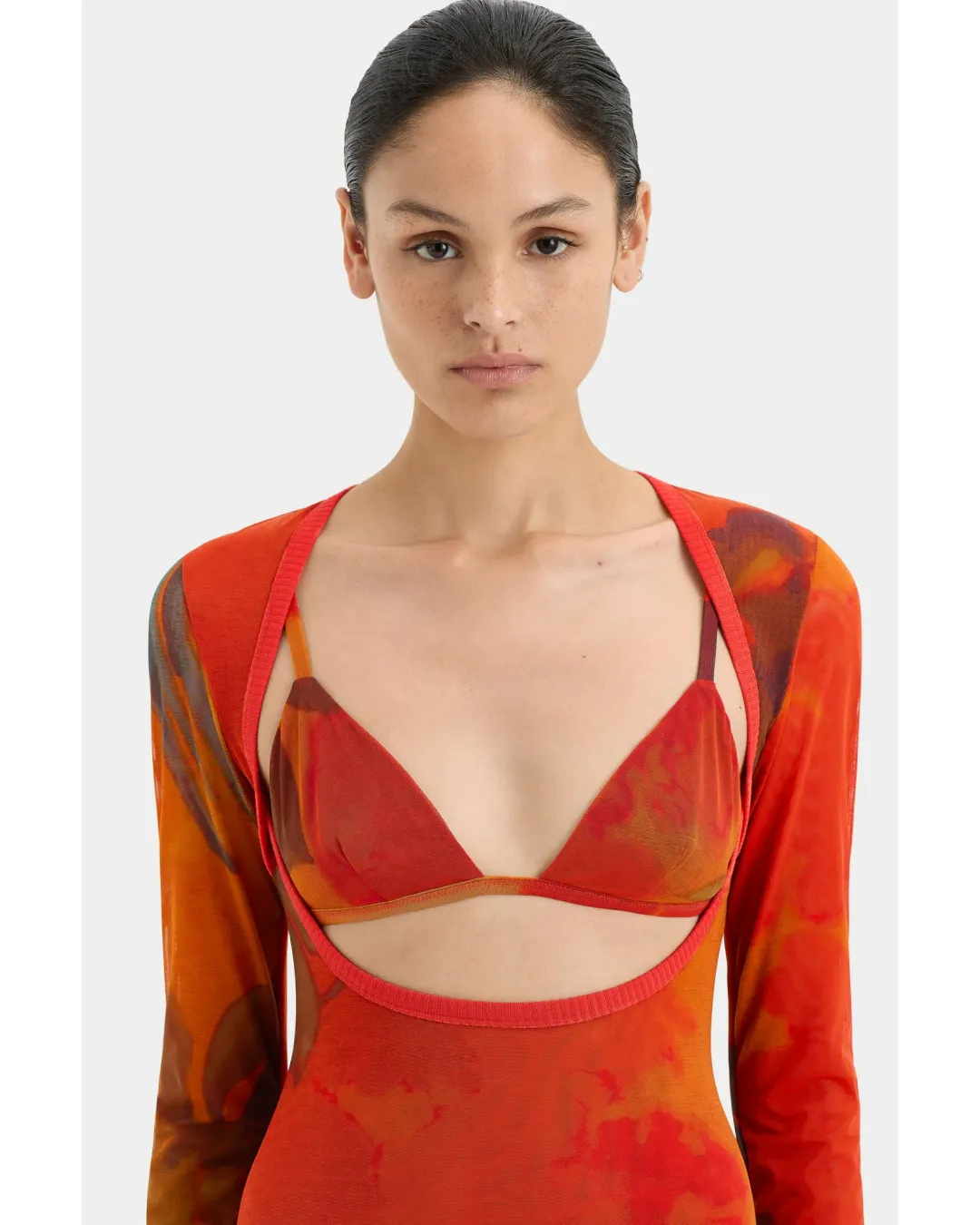 Sir The Label Libertine Cut Out Midi Dress Wren Print Size 0 / AU 6 for rent on The Volte - main image