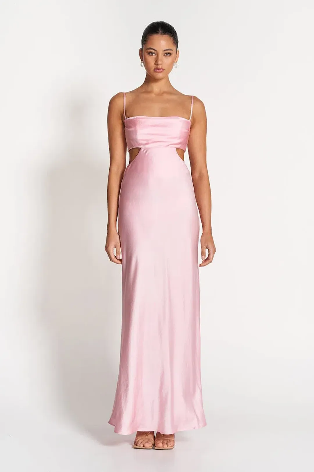 Sofia The Label Leah Cut-Out Silk Gown in Pink Size 10 for rent on The Volte - main image