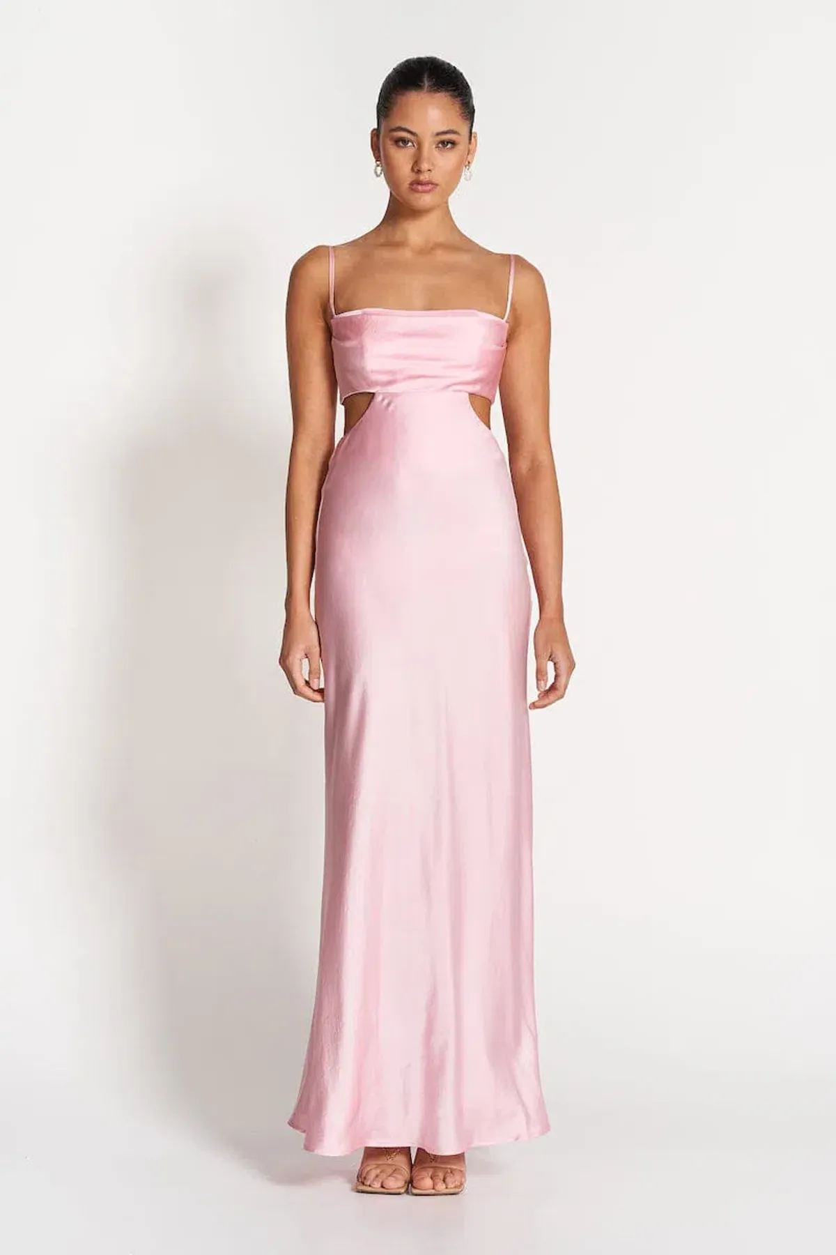 Sofia The Label Leah Cut-Out Silk Gown in Pink Size 10 for rent on The Volte - main image