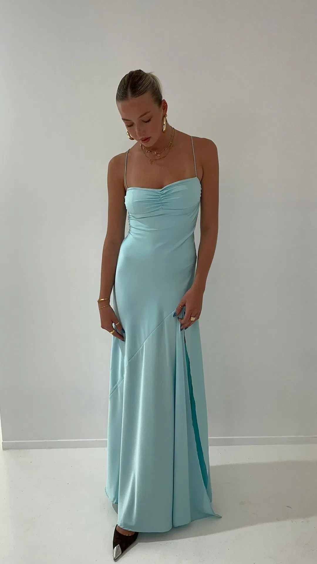 HNTR the Label Gaia Gown Aqua Size S / AU 8 for rent on The Volte - main image