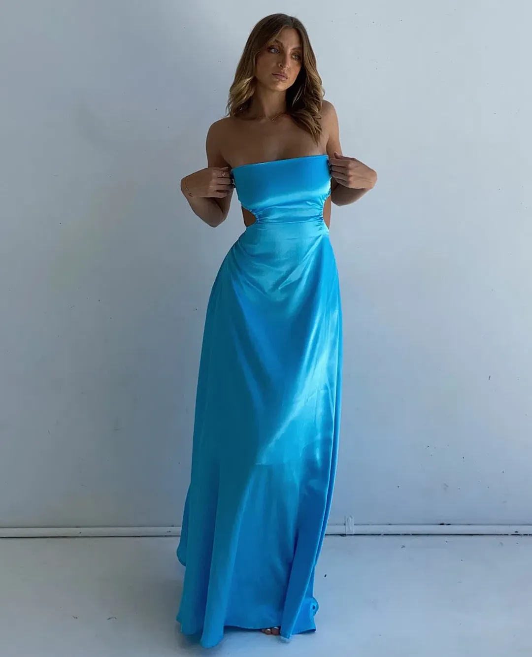 Lane + Sass Luna Dress Blue Size M/ AU 8 for rent on The Volte - main image