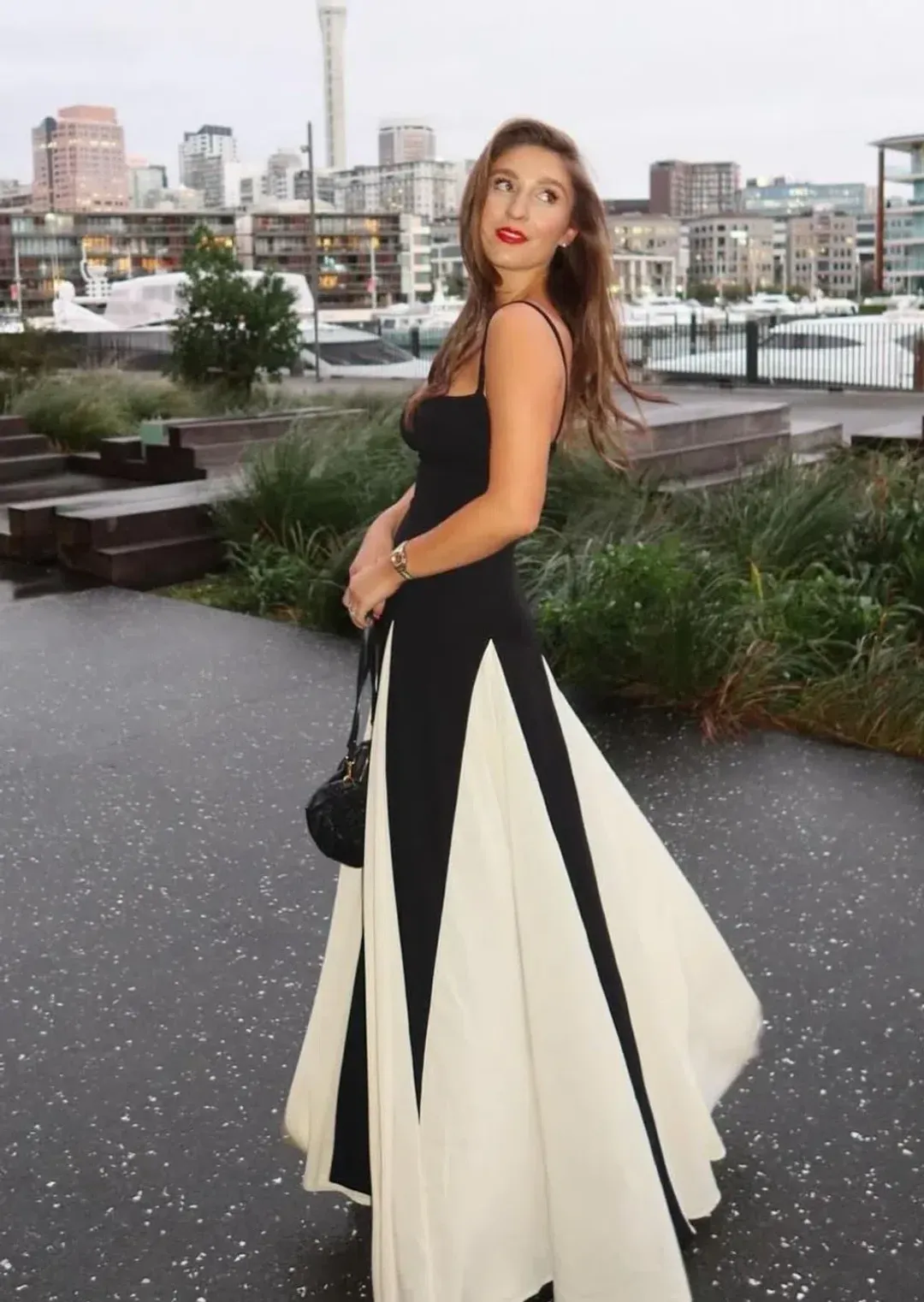 Arcina Ori Paloma Dress Black/White Size 10 for rent on The Volte - main image